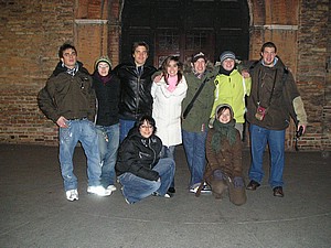 our teenage band in front of St Stephens